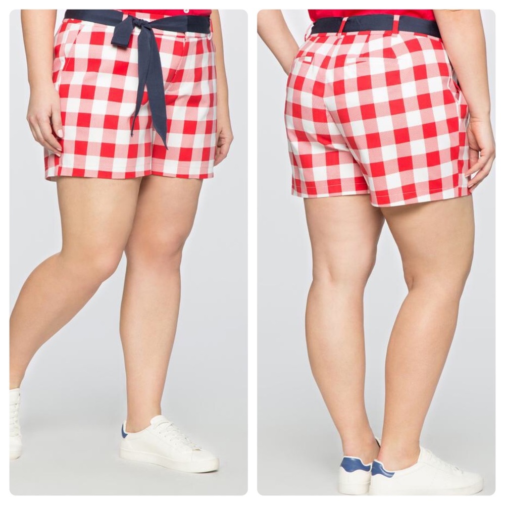 Draper James for Eloquii Parton Check Short Red
